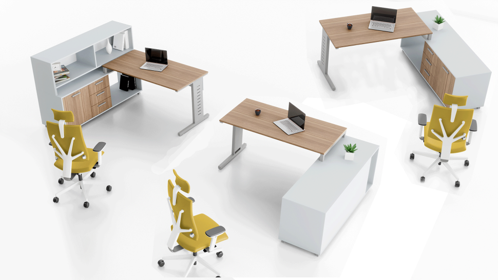 бюра Ай-офис - самостоятелни към шкаф